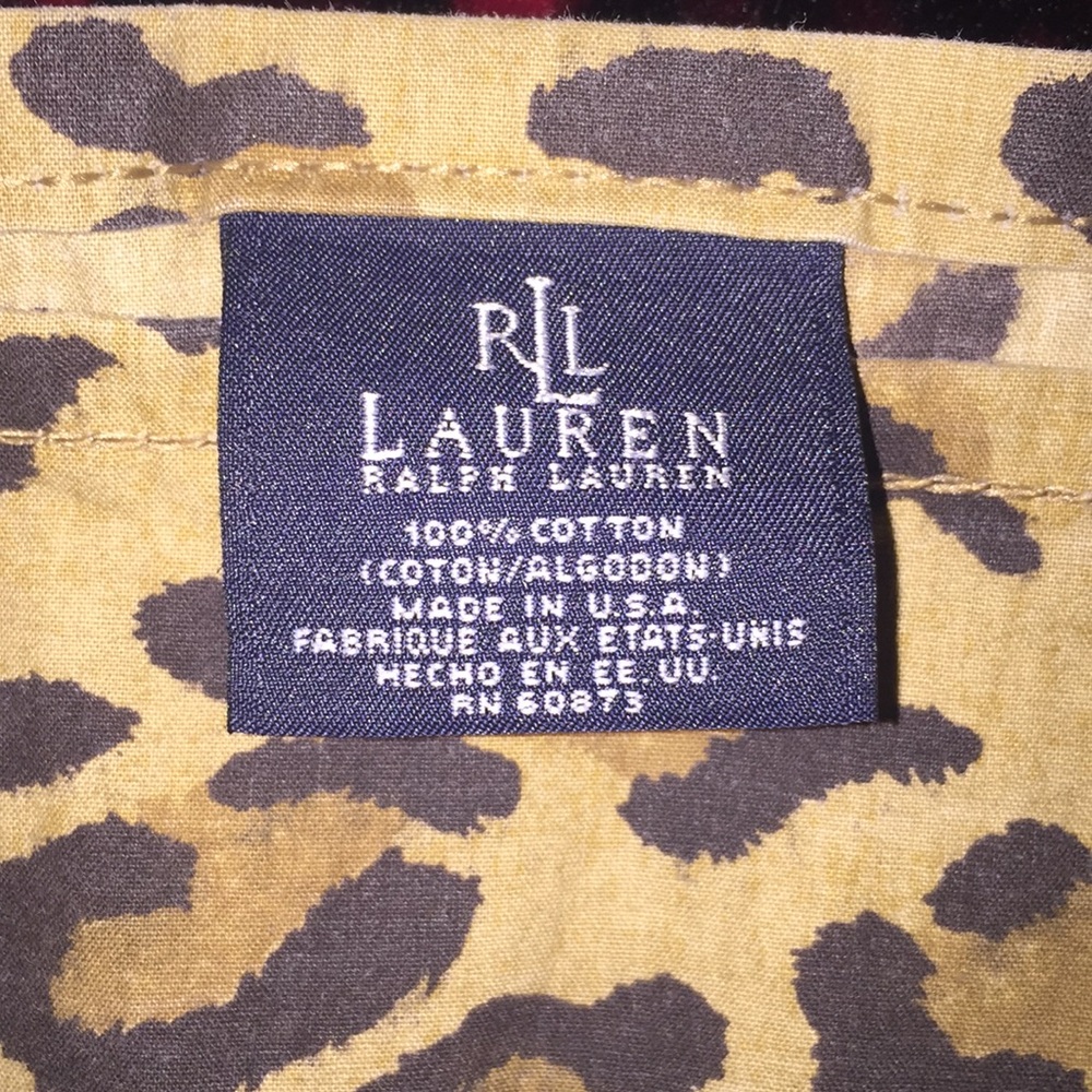 Ralph Lauren “Aragon” queen leopard flat sheet